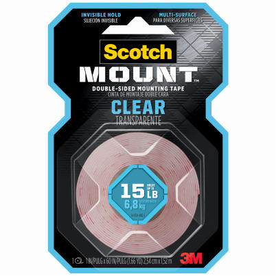 Mounting Tape Double-Sided Clear 1"x 60'