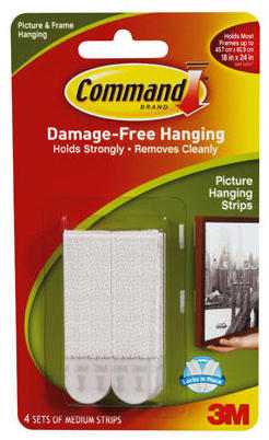 Picture Hanging Strip White Medium