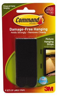Picture Hanging Strip Black Large