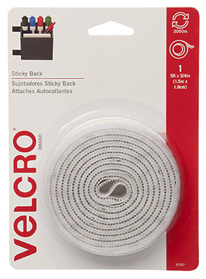 VELCRO Brand 3/4 In. x 5 Ft. White Sticky Back Reclosable Hook & Loop Roll