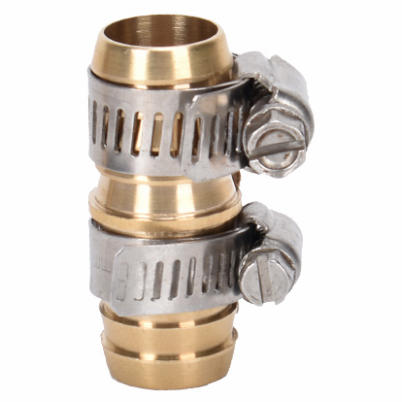 Hose Mender with Stainless-Steel Clamps Brass 3/4"