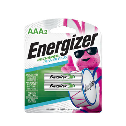 Battery NiMH Recharge Power Plus AAA 2 Pack