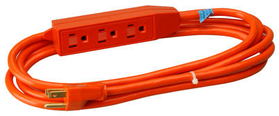 Appliance Cord Power Center 16/3 SJTW Orange 3-Outlet 9'