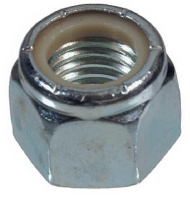 Nylon Insert Lock Nut, Zinc Plated Steel, Coarse Thread, 20TPI x 1/4 In., 100-Pk.