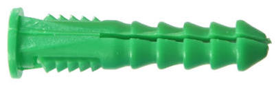Wall Anchor, Green Ribbed Plastic, 12-14-16 x 1-1/2 In., 50-Pk.