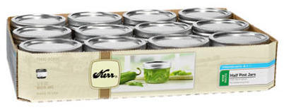 Wide-Mouth Mason Jars with Closures 1/2 pt 12 Pack