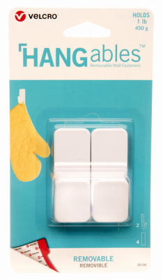 Removable Wall Fasteners, White, Small, 2-Ct.