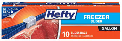 Hefty 1 Gal. Slider Freezer Bag Stand & Fill Expandable Bottom (10-Count)