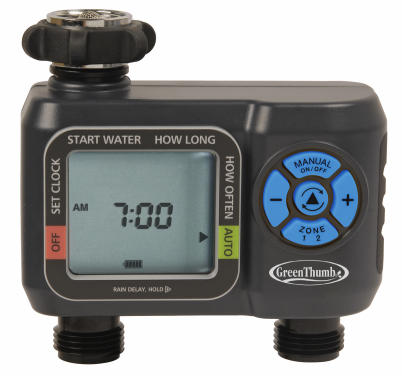 Watering Timer 2-Zone with LCD Screen