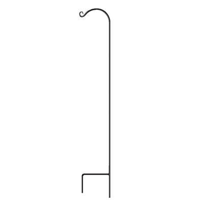 Shepherd's Hook Single Black Forged Steel 64"