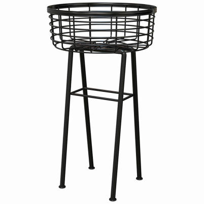 Modern Farmhouse Plant Stand Round Black 20"
