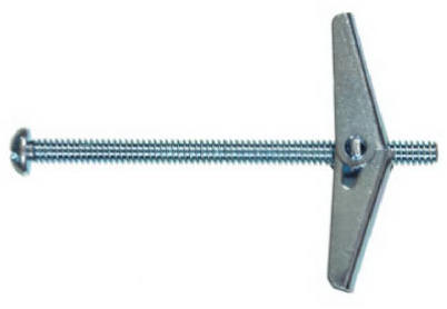 Toggle Bolt, Round Head, Steel & Zinc, 1/8 x 3 In., 50-Pk.
