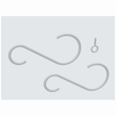 Extension Hook White Holds 12 lb 6"