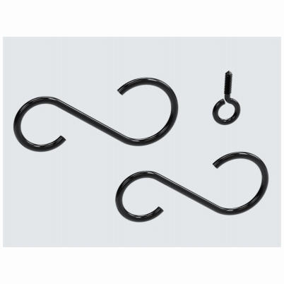 Hanging Hook Extension Kit Black 3-1/2" Holds 12 lb
