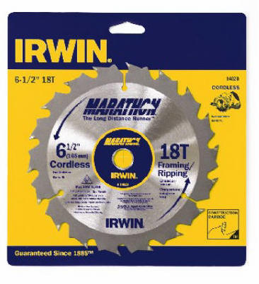 Irwin Marathon 6-1/2 In. 18-Tooth Framing/Ripping Circular Saw Blade