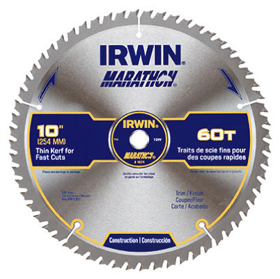 Irwin Marathon 10 In. 60-Tooth Trim/Finish Circular Saw Blade