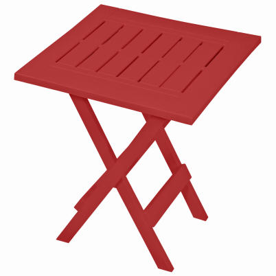 Folding Side Table Resin Red Explosion