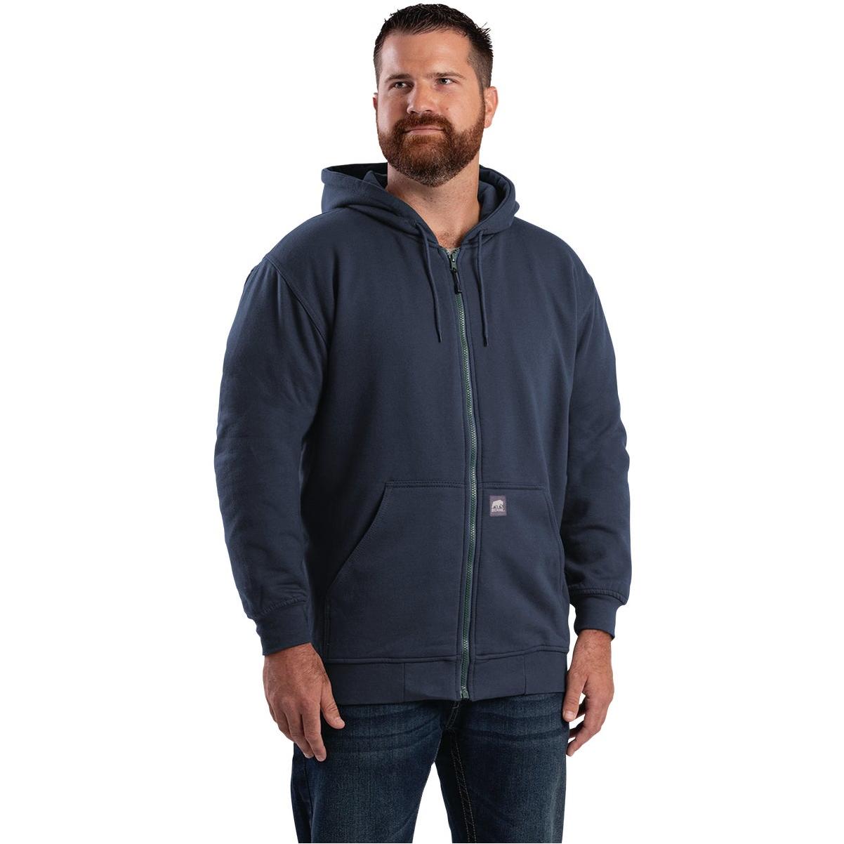 Berne Heritage XL Navy Thermal-Lined Full-Zip Hooded Sweatshirt