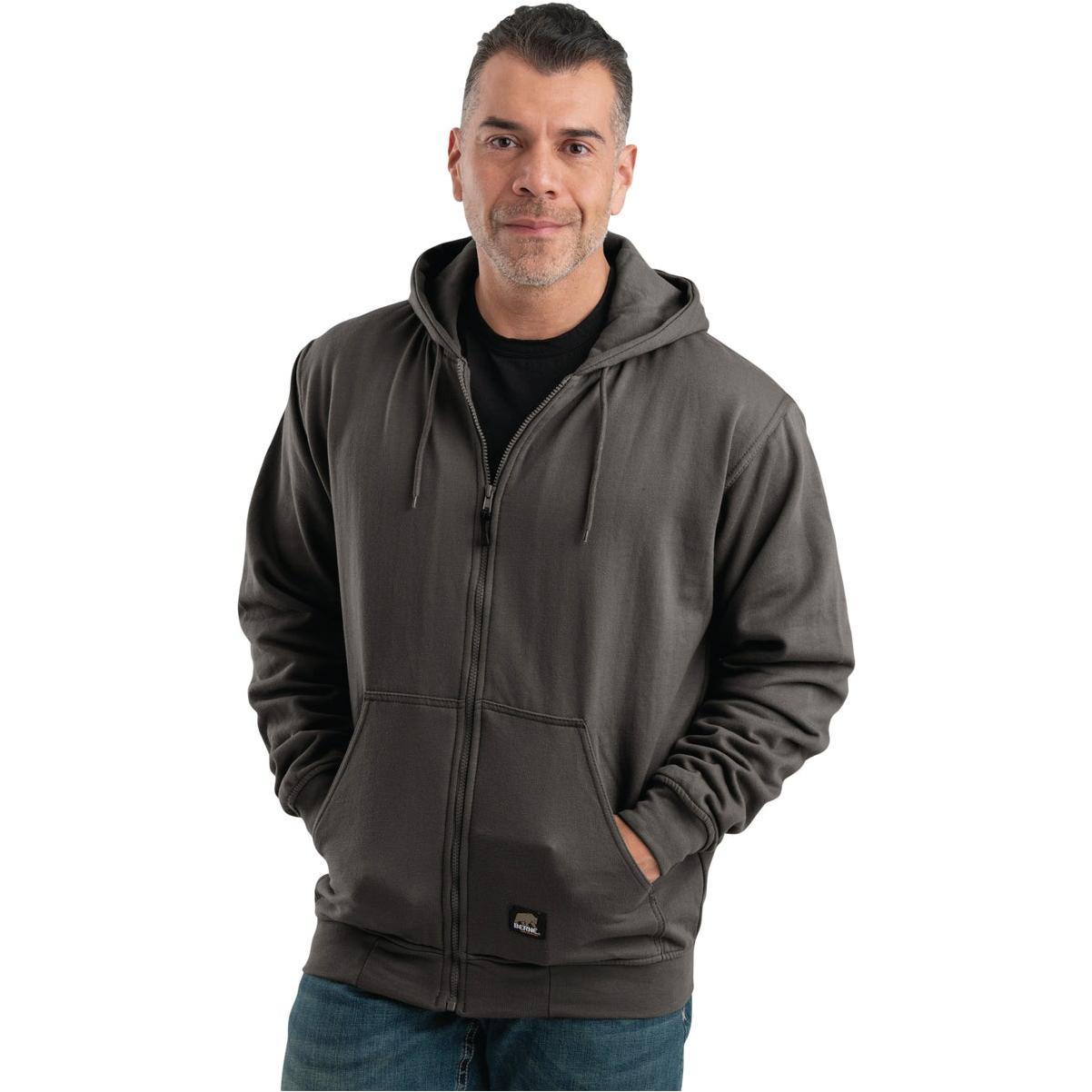 Berne Heritage 2XL Charcoal Thermal-Lined Full-Zip Hooded Sweatshirt