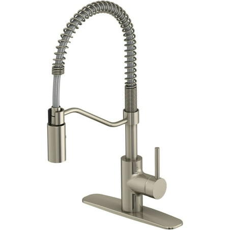 Home Impressions 1-Handle Lever Commercial Pull-Down Kitchen Faucet, Brushed Nickel