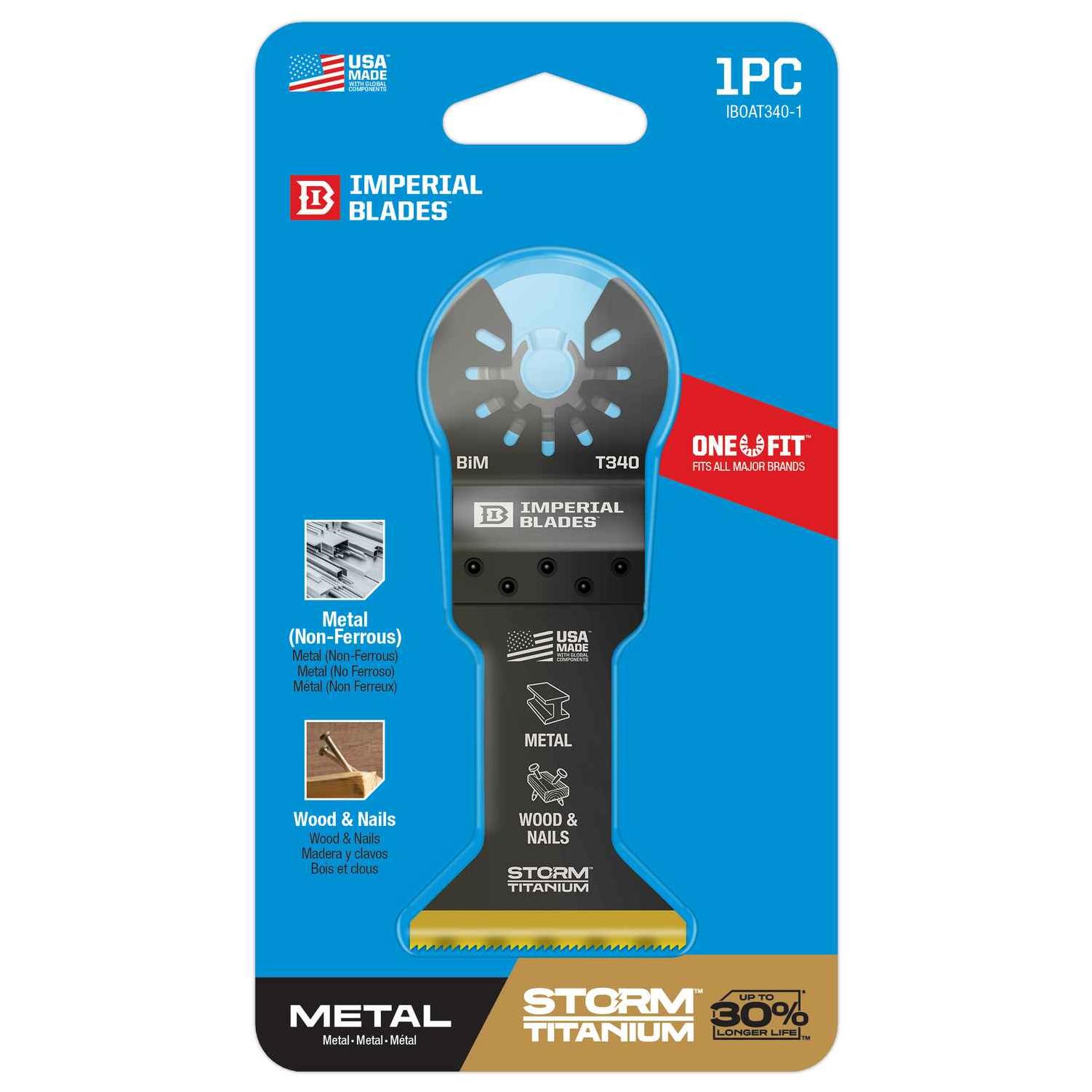 Imperial Blades ONE FIT 1-3/4 In. Titanium STORM Wood/Metal Oscillating Blade