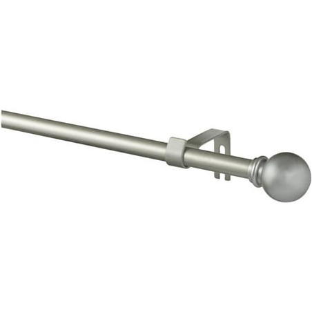 Kenney Chelsea 48 In. To 86 In. 5/8 In. Single Silver Curtain Rod