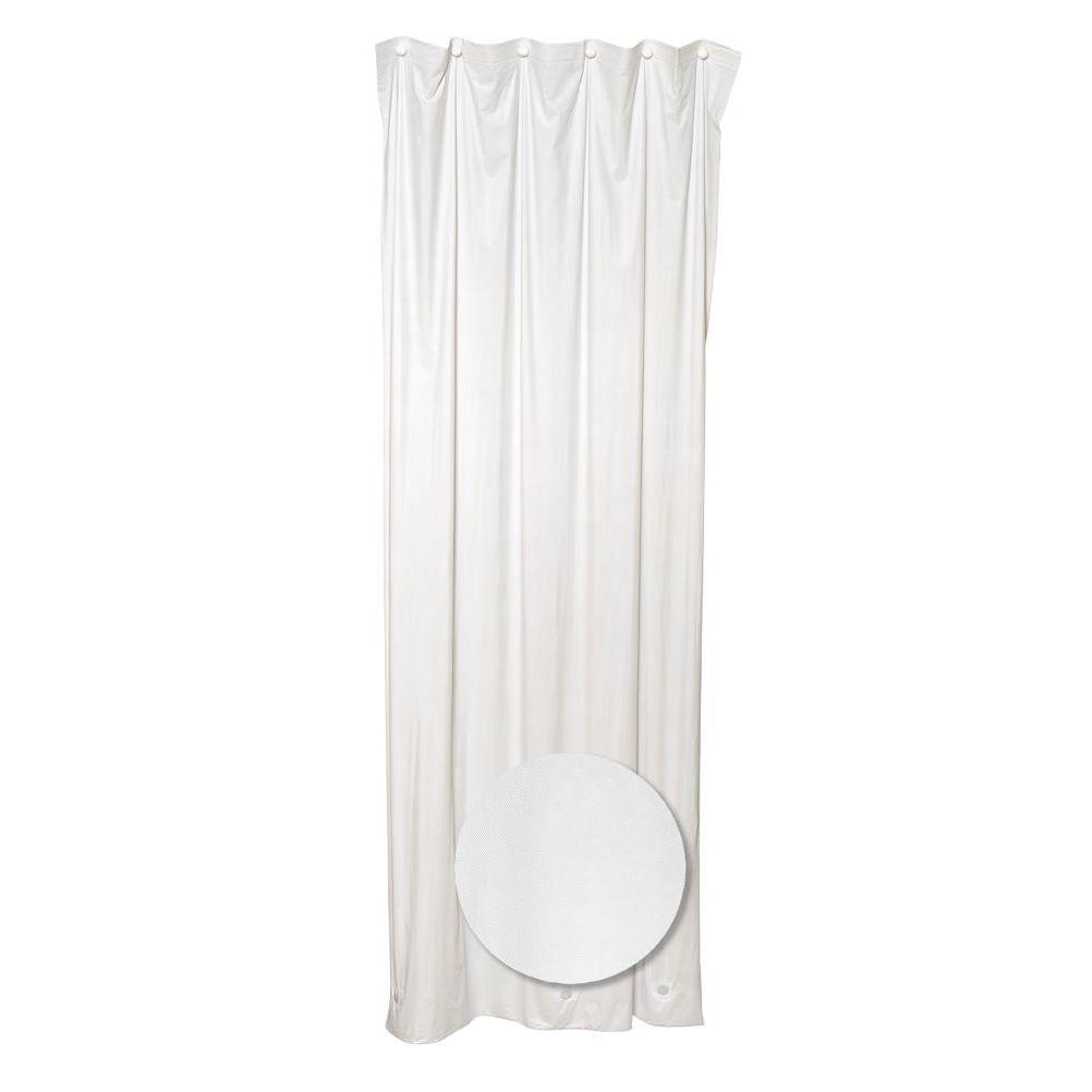 Zenith Zenna Home 70 In. x 72 In. White Lightweight PEVA Shower Curtain Liner