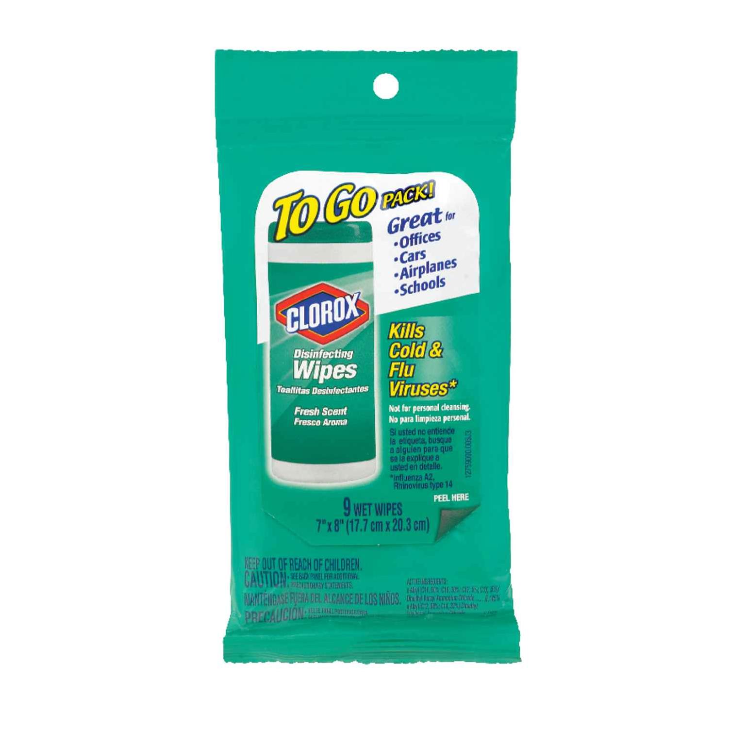 Clorox Fresh Scent Disinfecting Cleaning Wipes Pouch (9-Count)