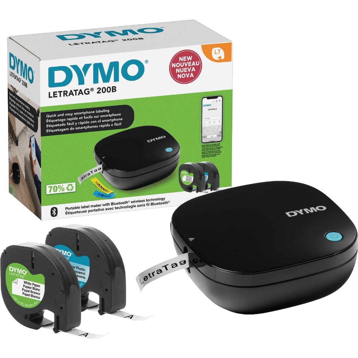 DYMO LetraTag 200B Bluetooth Label Maker with 2 Assorted Label Tapes