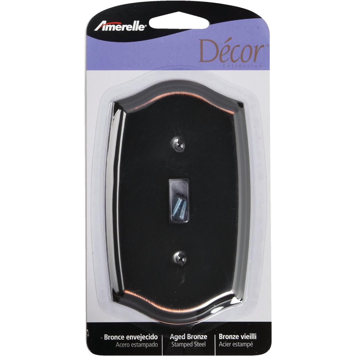 Amerelle Sonoma 1-Gang Stamped Steel Toggle Switch Wall Plate, Aged Bronze