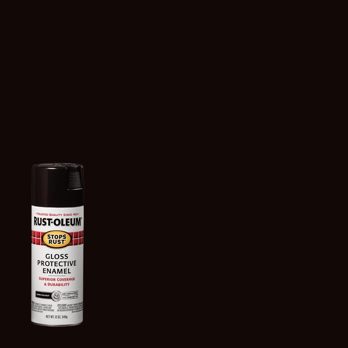 Rust-Oleum Stops Rust 12 Oz. Dark Walnut Gloss Anti-Rust Spray Paint