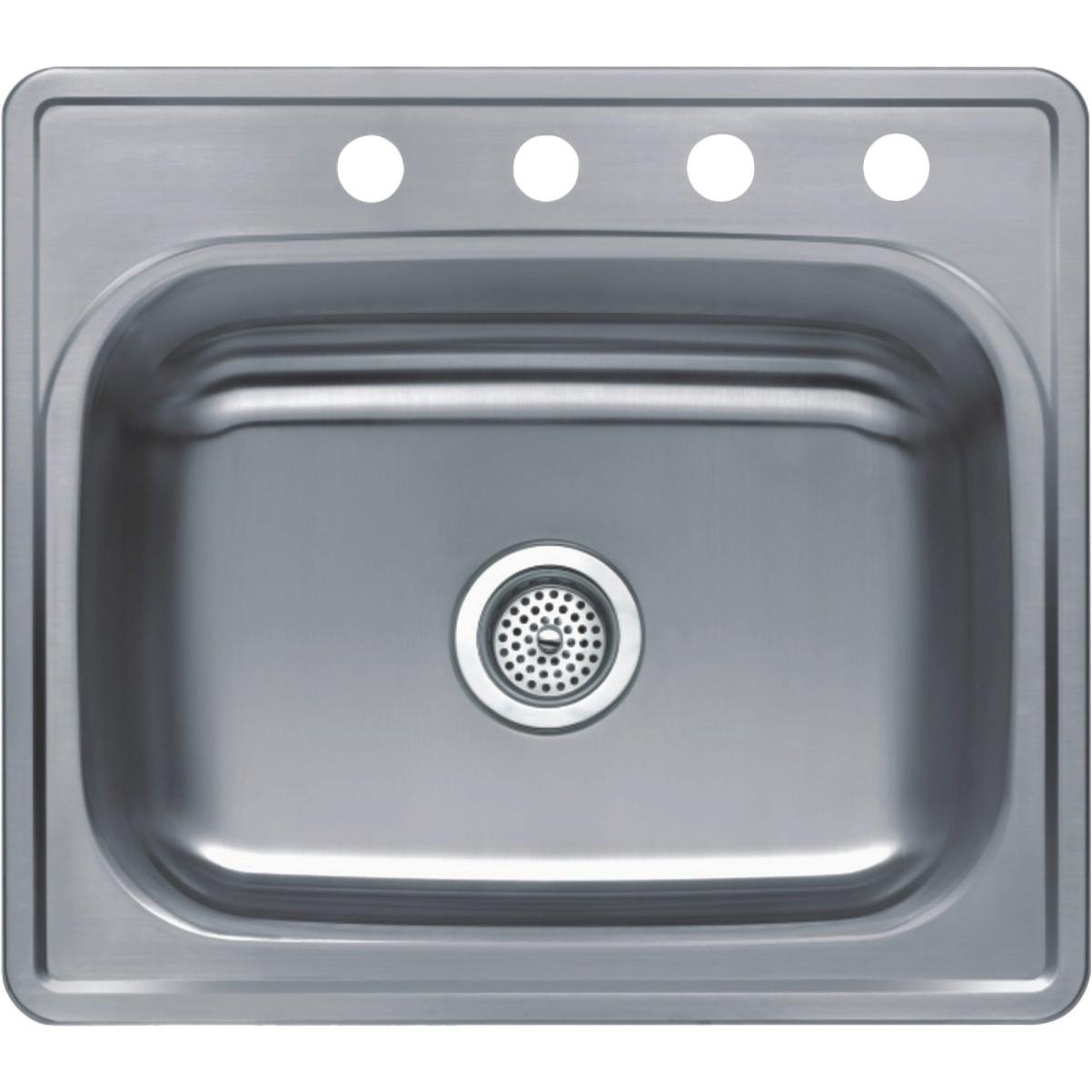 Compass Manufacturing Bala 25 In. x 22 In. x 8 In. Single Bowl Stainless Steel Top Mount Kitchen Sink
