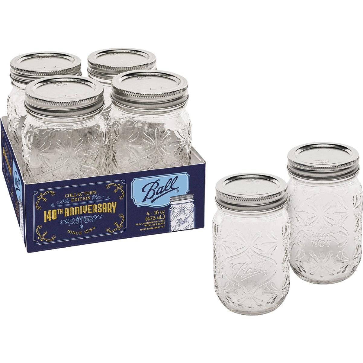 Ball 16 Oz. Limited Edition Sunshine Pint Mason Jar (4-Pack)