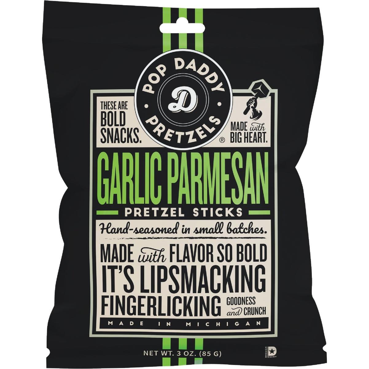 Garlic Parmesan Pretzel Sticks – 3 oz Hand‑Seasoned Crunchy Snack