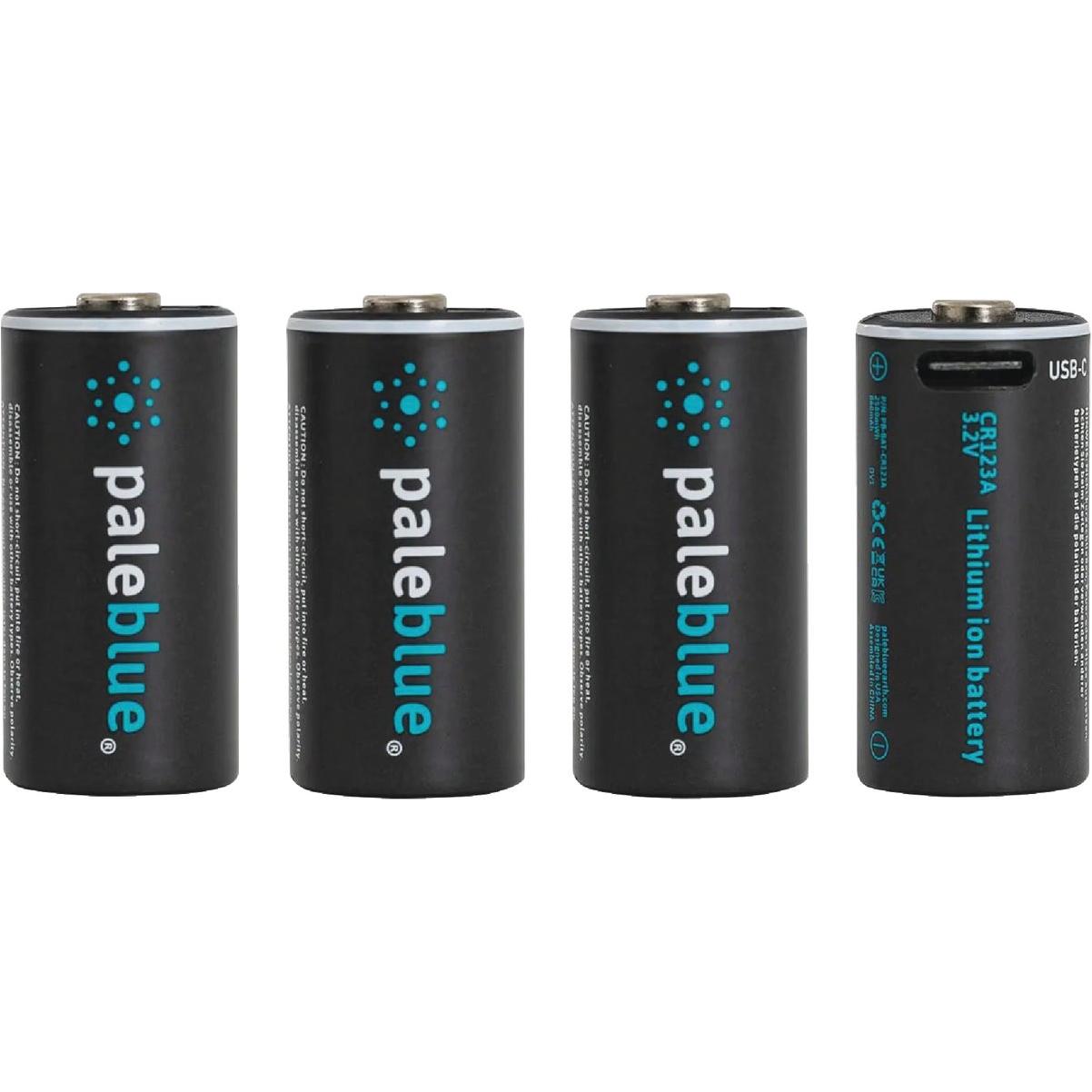 Paleblue CR123A Lithium-Ion Rechargeable Battery (4-Pack)
