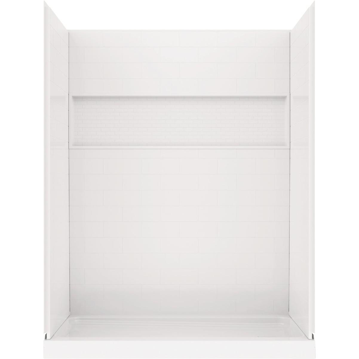 Bootz NexTile 6030 60 In. x 74 In. x 30 In. Direct-to-Stud Shower Wall Kit in White (4-Piece)