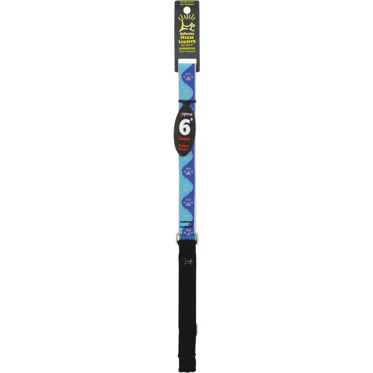 Lupine 1 In. x 6 Ft. Reflective Blue Paws Dog Leash