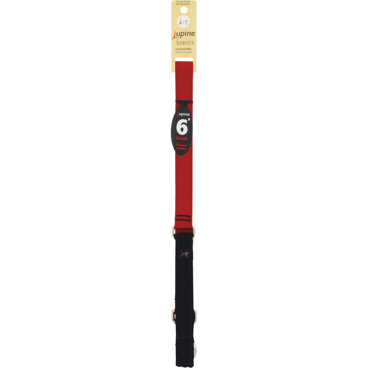 Lupine 1 In. x 6 Ft. Traditional Solid Red Dog Leash