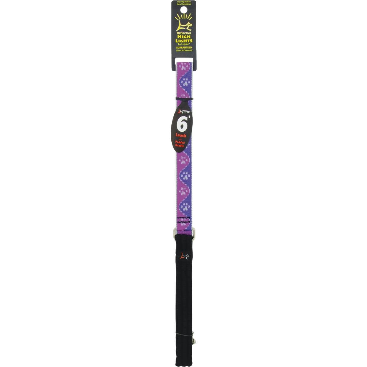 Lupine 1 In. x 6 Ft. Reflective Pink Paws Dog Leash