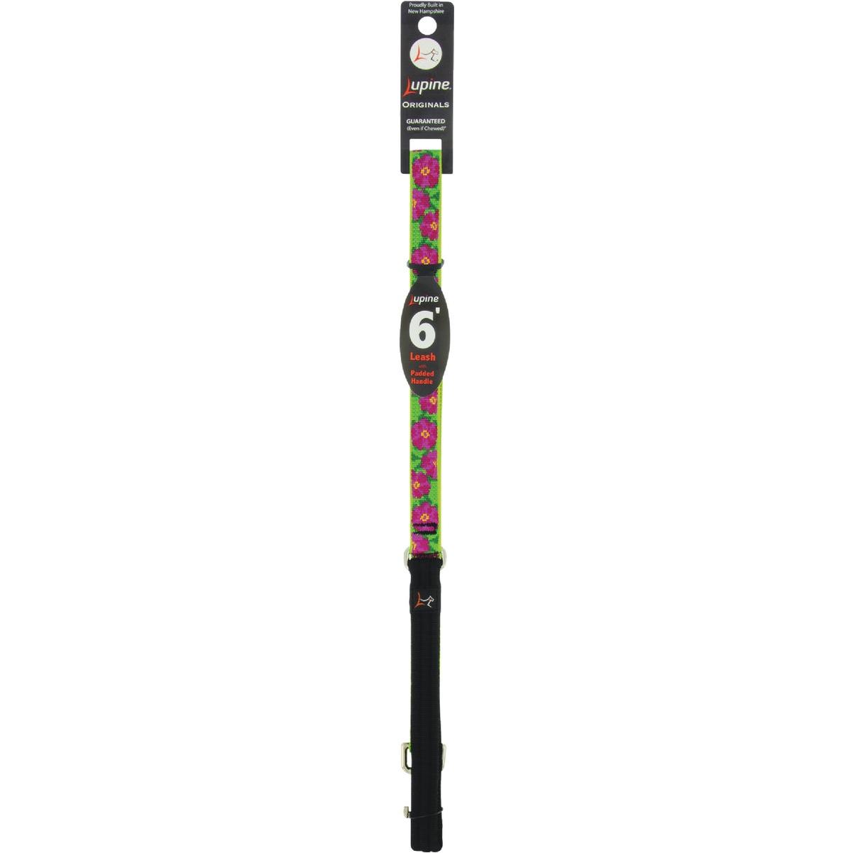 Lupine 3/4 In. x 6 Ft. Woven Pattern Petunias Dog Leash