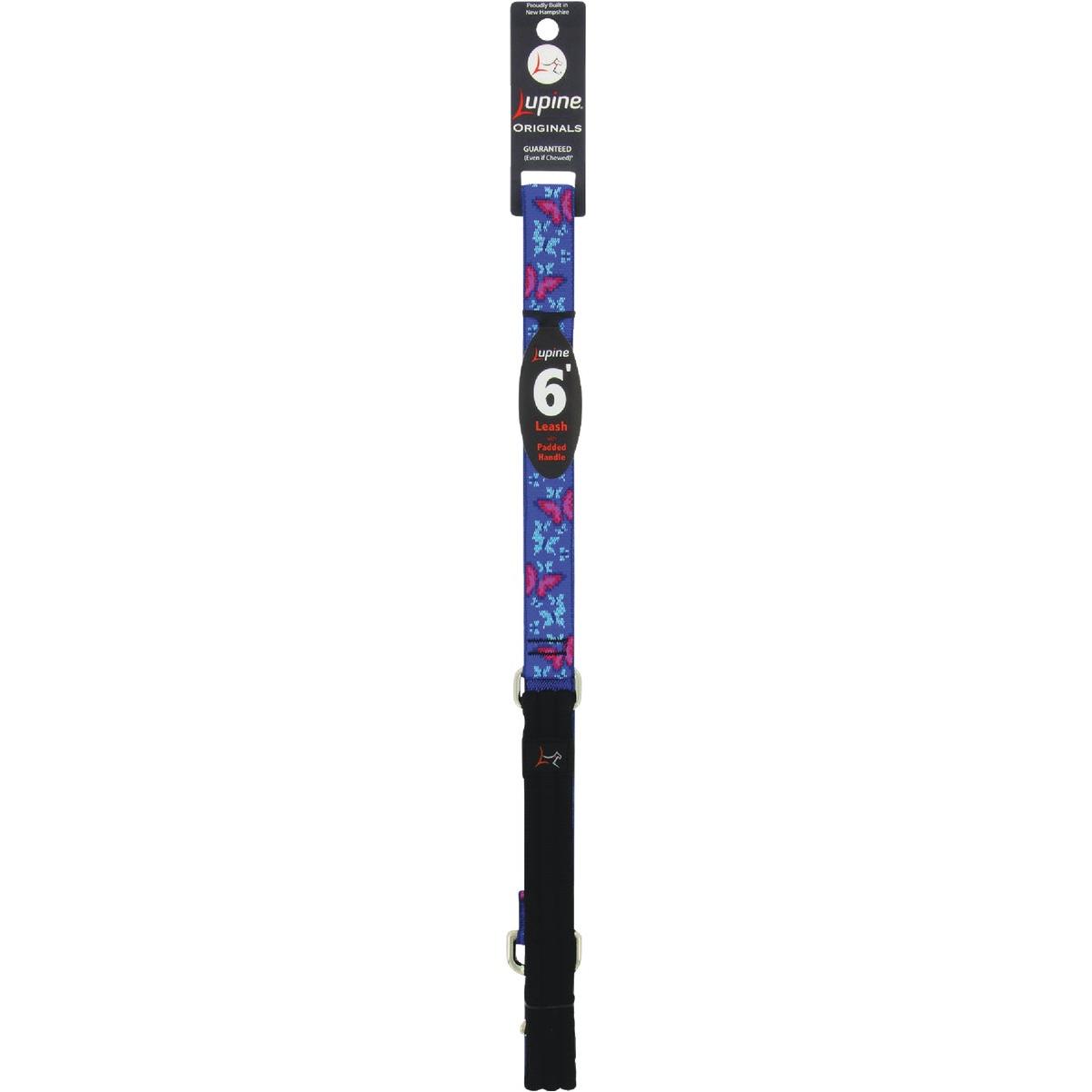 Lupine 1 In. x 6 Ft. Woven Pattern Social Butterfly Dog Leash
