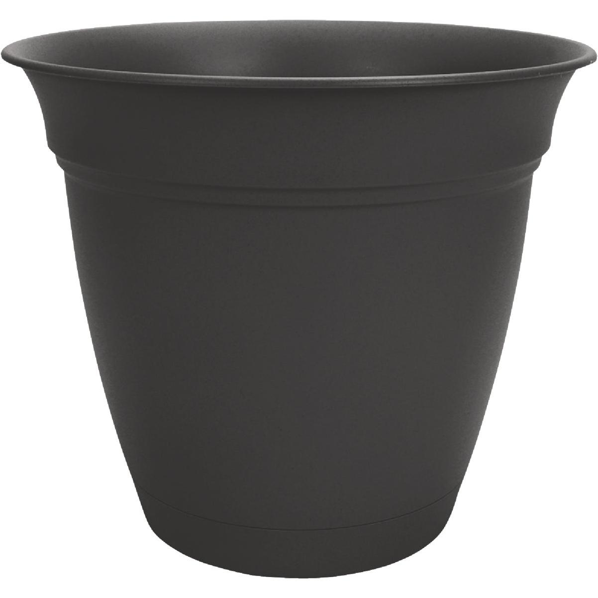 HC Companies Eclipse 8 In. Black Planter with Saucer