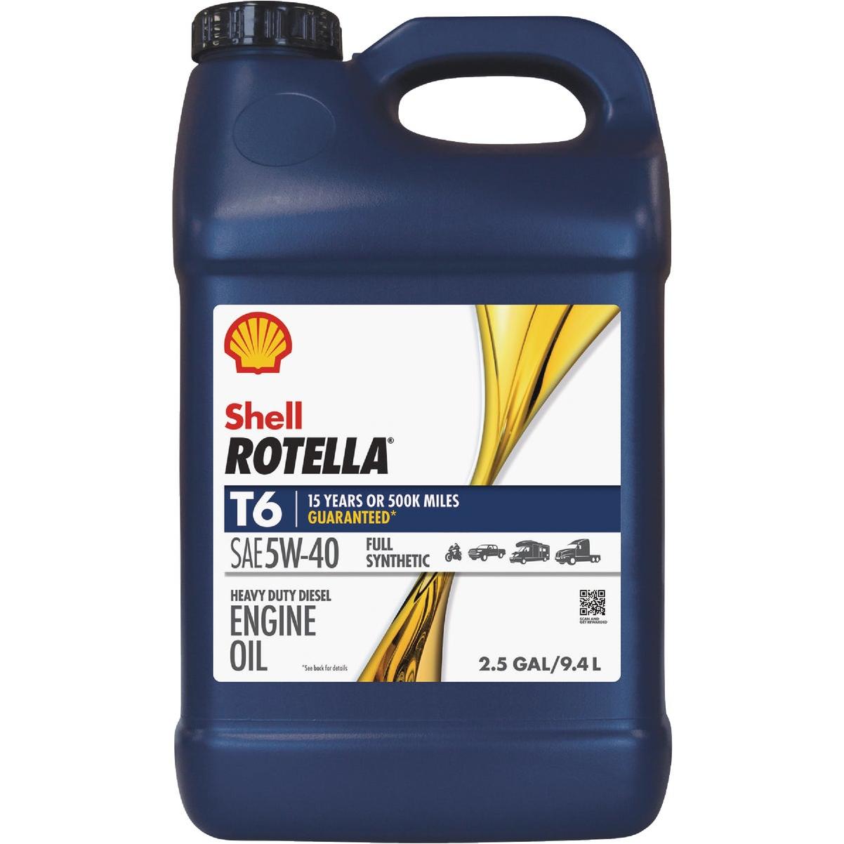Rotella Shell T6 5W40 Oil, 2.5 Gal.