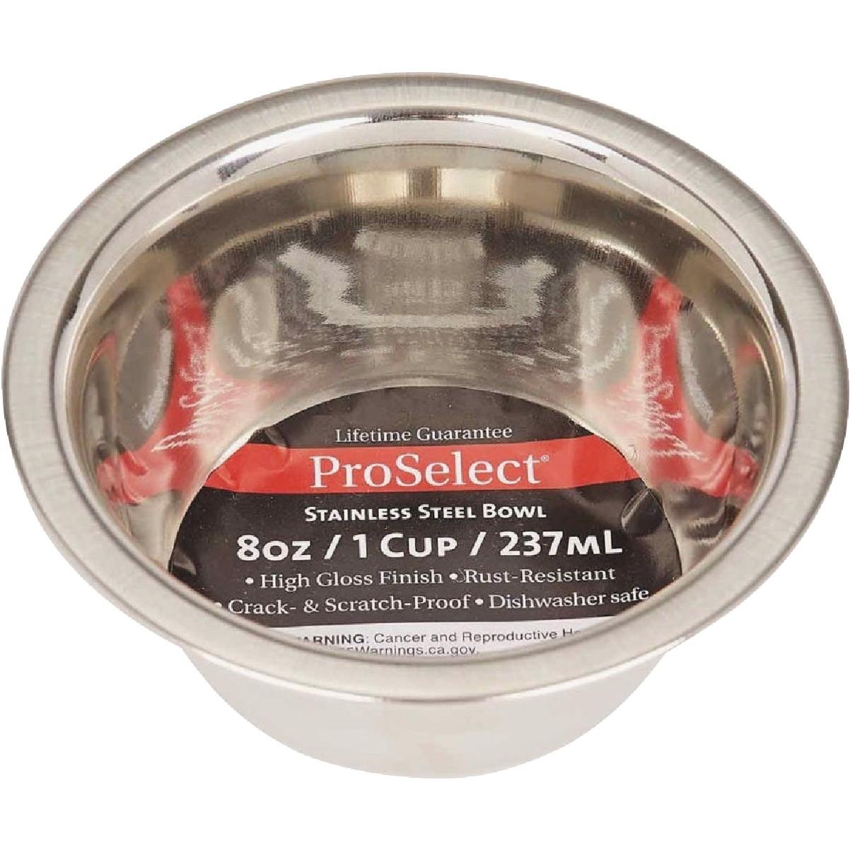 Heavy Stainless Steel Classic Dog Bowl, 8oz Mirror Finish