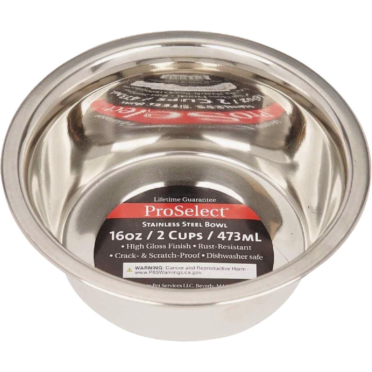 Boss Pet ProSelect 16 Oz. Heavy Stainless Steel Mirror Finish Dog Bowl
