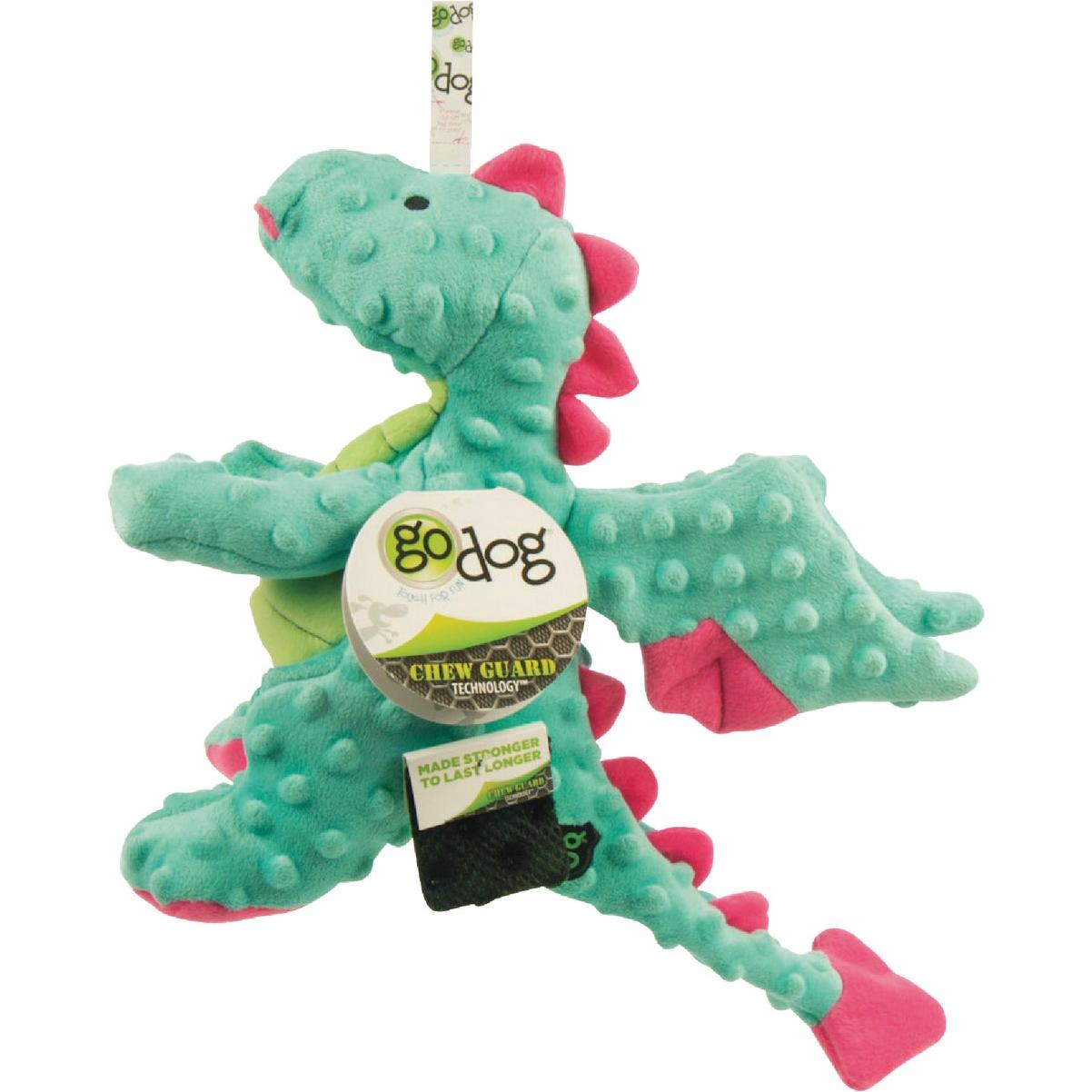 goDog Dragons Large Seafoam Squeaky Plush Dog Toy