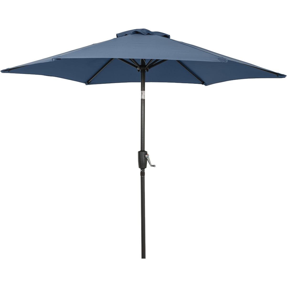 Outdoor Expressions 7.5 Ft. Aluminum Tilt/Crank Heather Blue Patio Umbrella