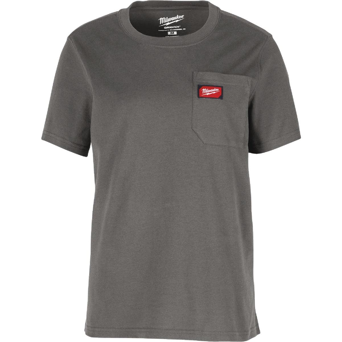 Milwaukee GridIron Women's Large Gray Short Sleeve Pocket T-Shirt