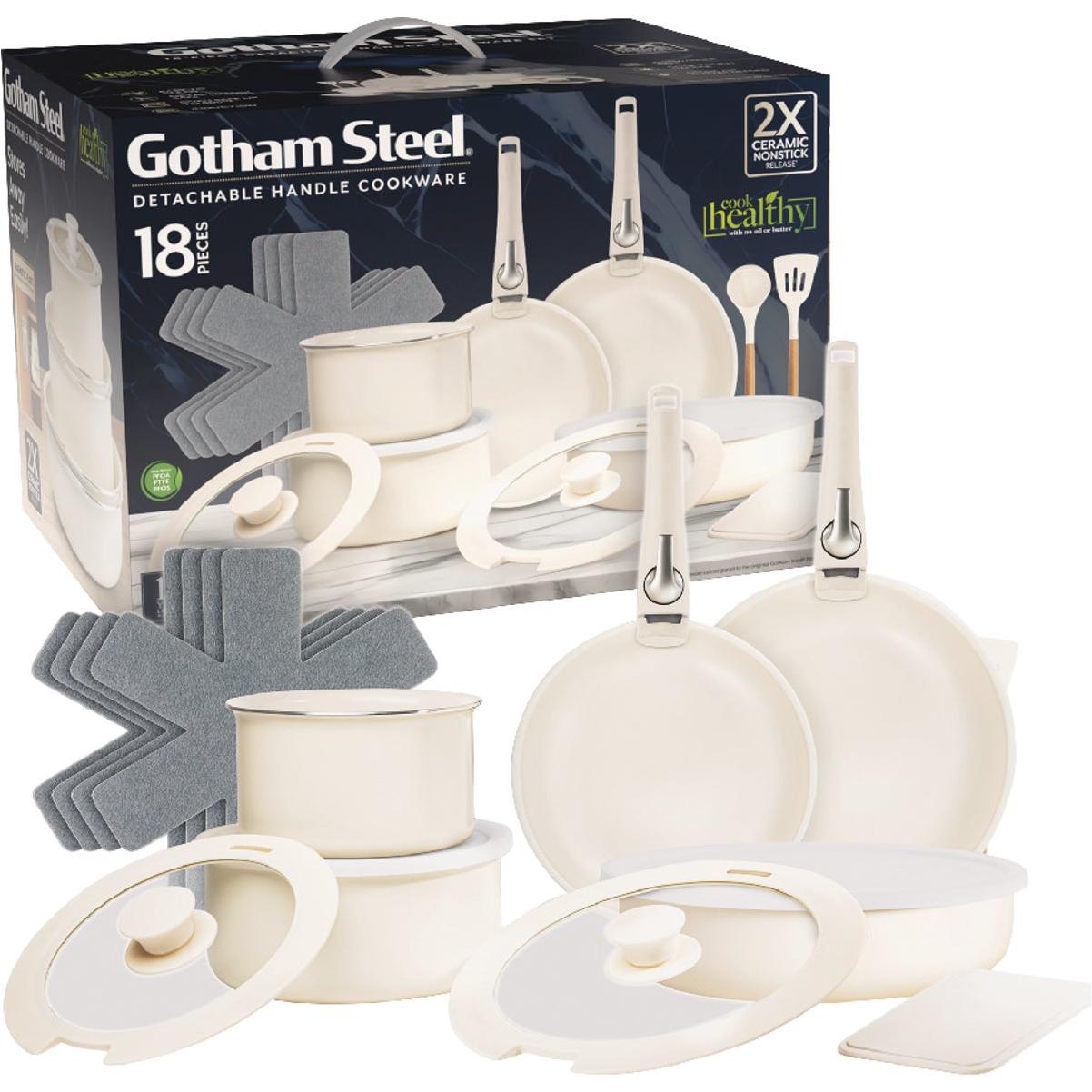 Gotham Steel Detachable Handle Cookware Set (18-Piece)
