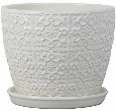 Mediterranean Bell Planter White 8"